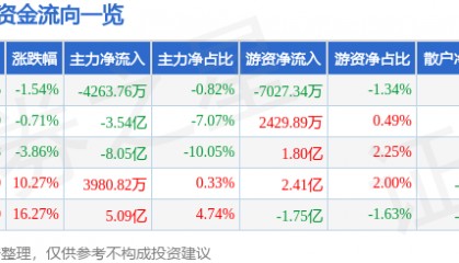 股票行情快报:同花顺(300033)8月21日主力资金净卖出4263.76万元
