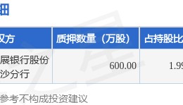 永清环保(300187)股东湖南永清环境科技产业集团有限公司质押600万股,占总股本0.93%
