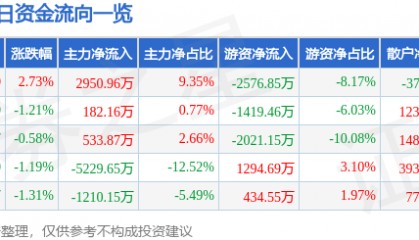 股票行情快报:芒果超媒(300413)5月29日主力资金净买入2950.96万元