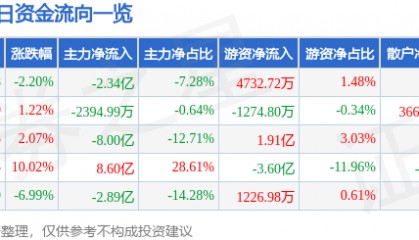 股票行情快报:岩山科技(002195)12月23日主力资金净卖出2.34亿元