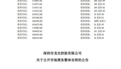 龙光控股优化债务重组:拟新增现金股票资源